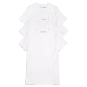 Nordstrom Men's Shop 3-Pack V-Neck Trim Fit Tee Shirts Sz Small in White NWT